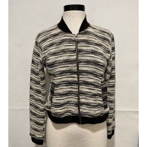 Anthropologie Dolan Left Coast Collection Women Sm Knit Striped Sweater‎ Bomber